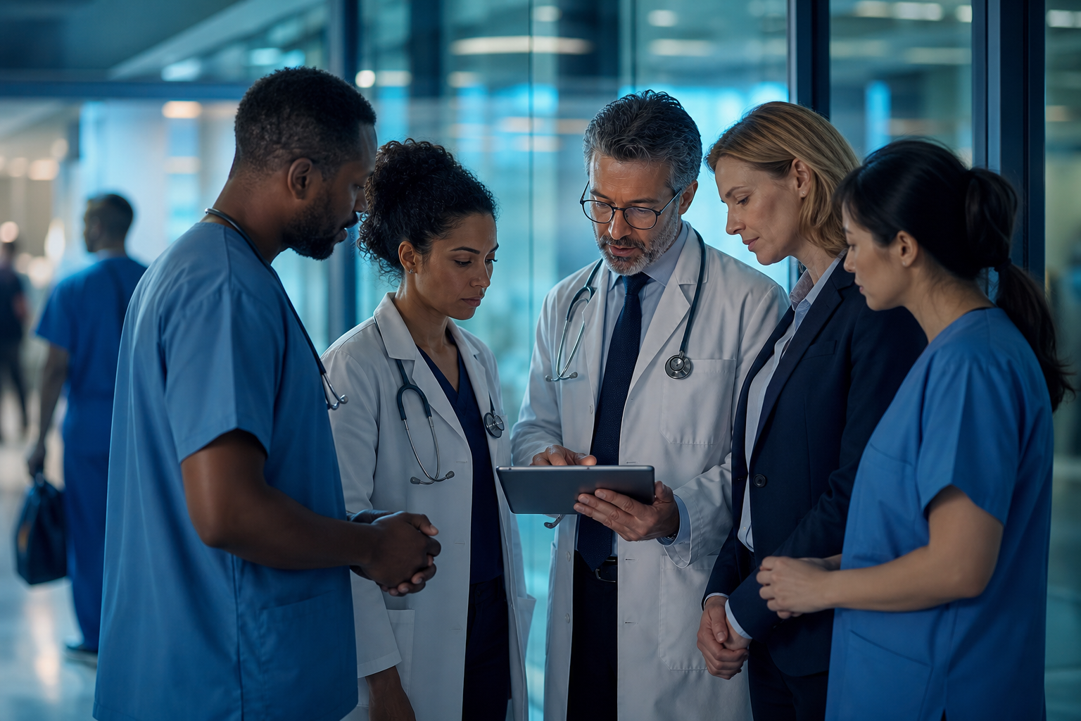 Healthcare professionals in clinical and operations settings